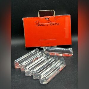 6 Paloma Picasso Villeroy & Boch Vintage Crystal Knife Rests w/ Original Package